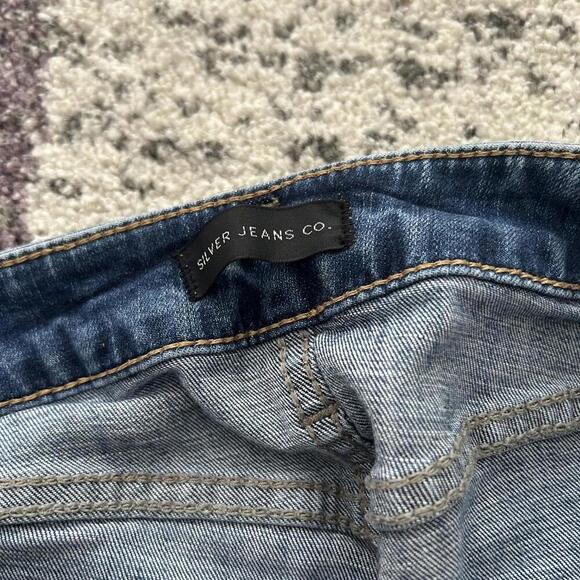 Silver Jeans Co. Women's Avery Skinny Distressed Blue Jeans - Picture 5 of 7